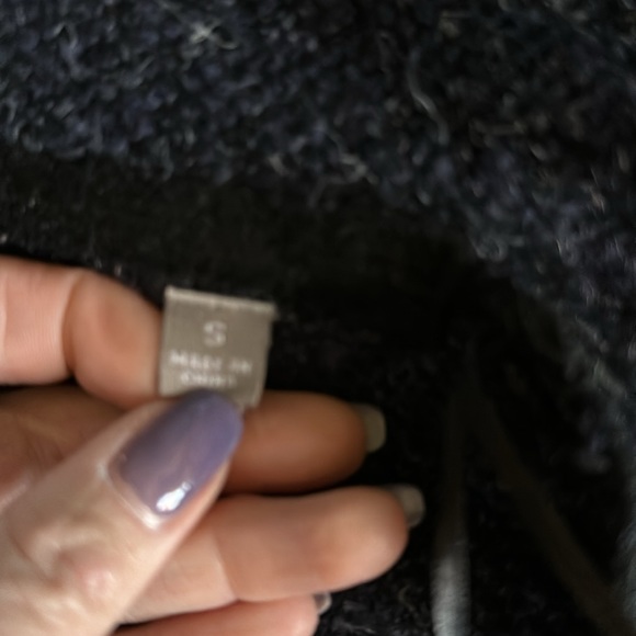 Black and blue sweater coat with hood - Picture 7 of 7